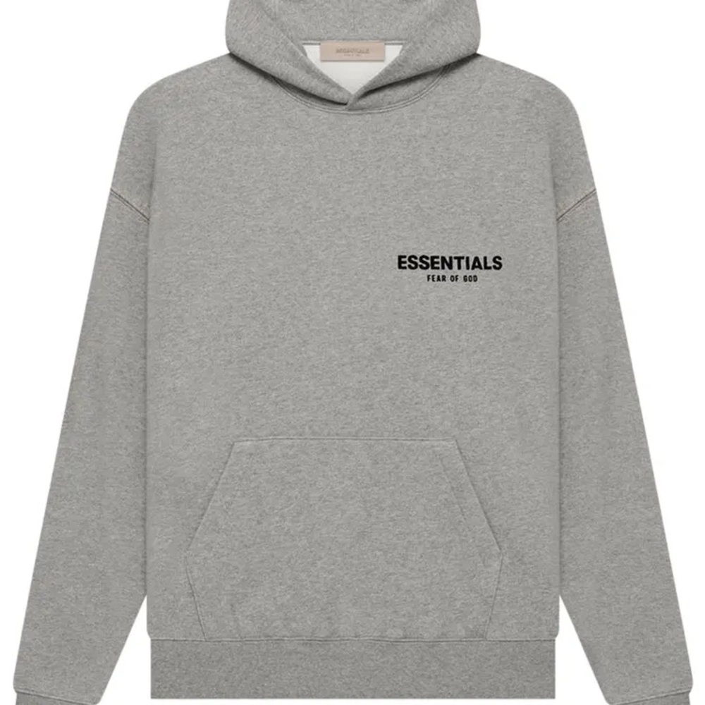Essentials Oatmeal Gray Hoodie for Men